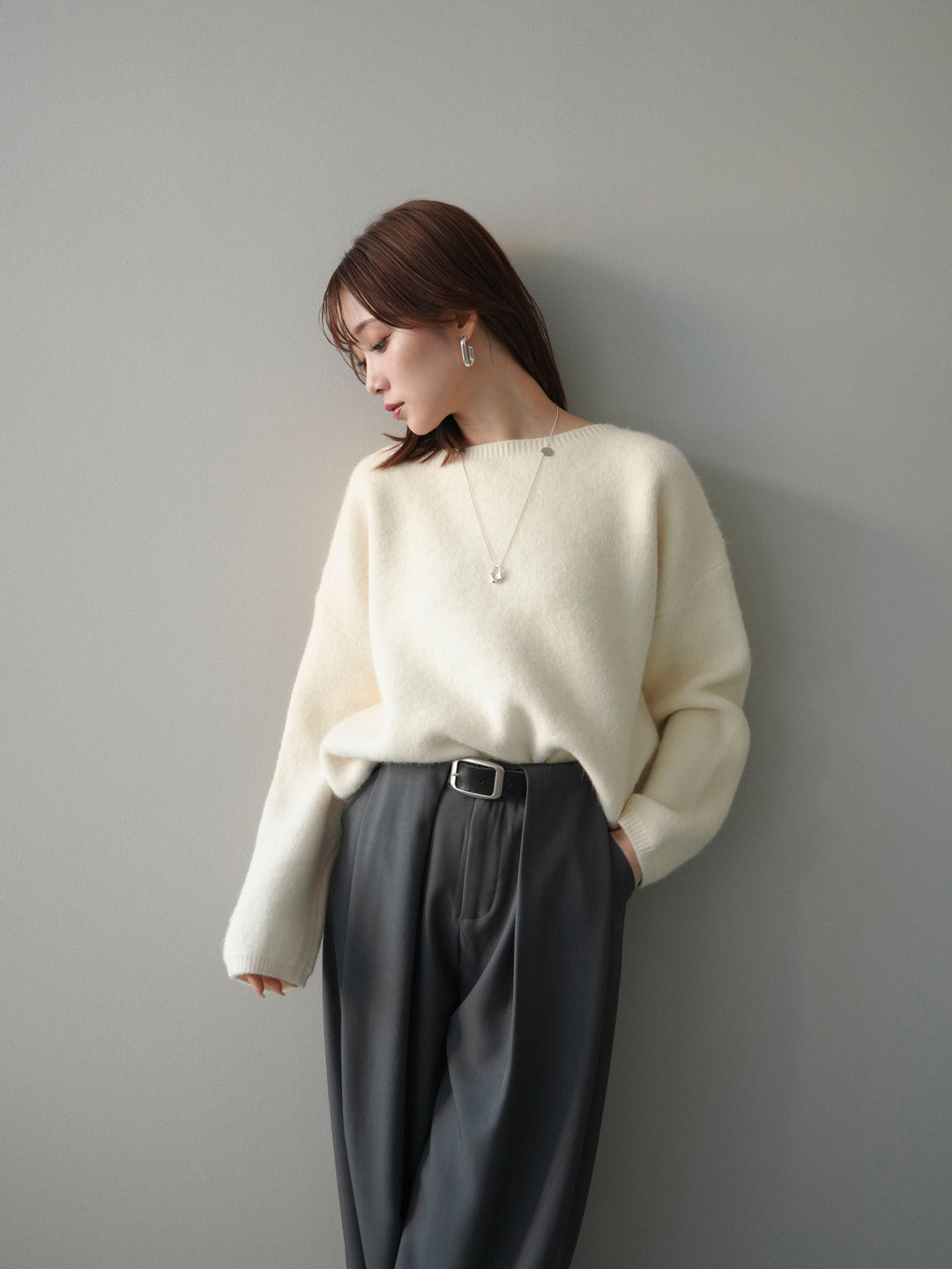 [SET]アンゴラタッチボートネッククロップドプルオーバー+アンゴラタッチボートネッククロップドプルオーバー(2set)