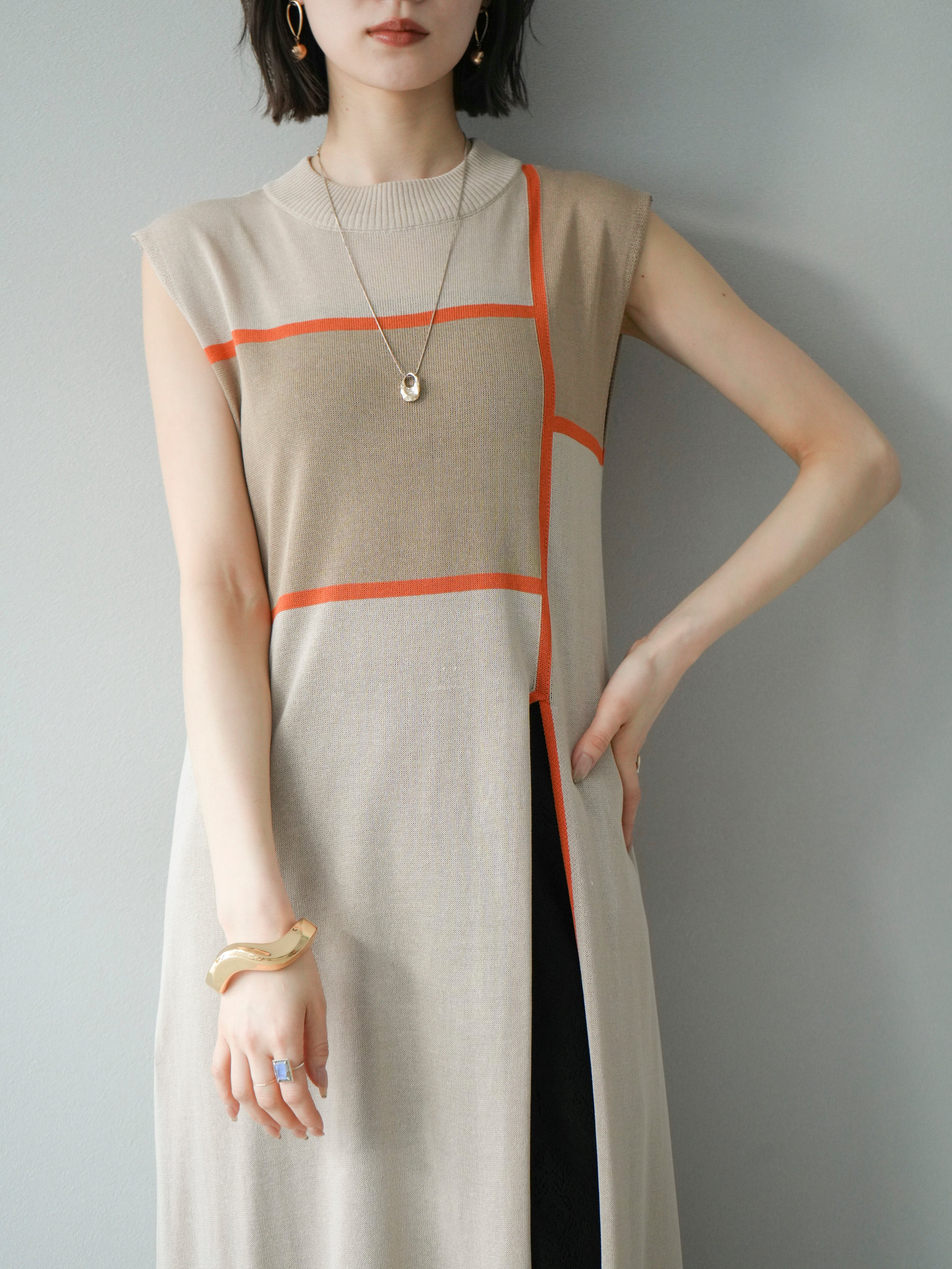 L'Appartement DEUXIEME CLASSスリットニットワンピース L'Appartement DEUXIEME CLASSE（ロングワンピース/マキシ