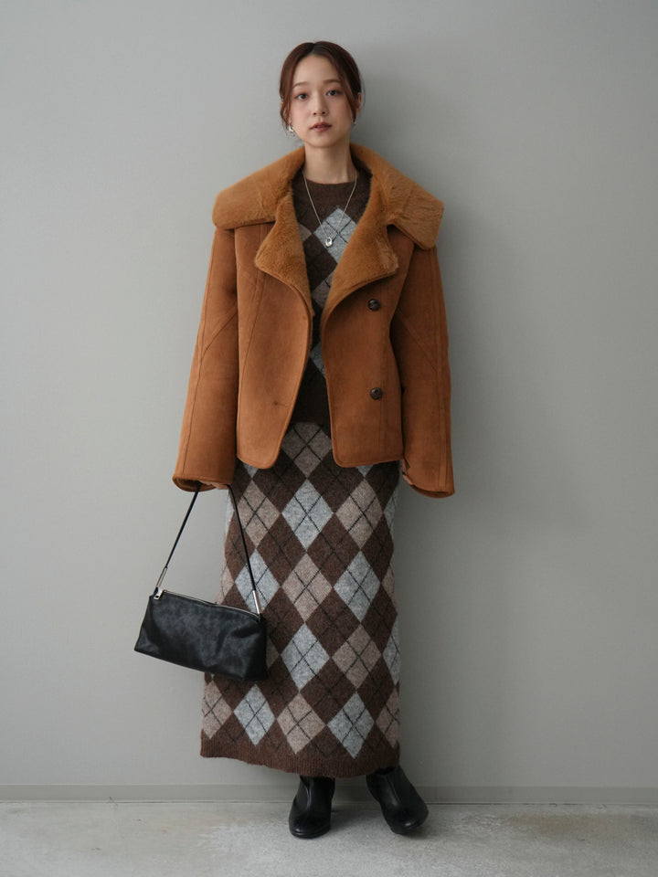 [SET]アーガイルニットプルオーバー&ロングスカートSET UP(2set)