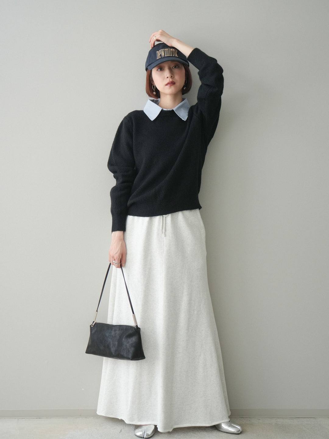 [予約]スウェットフレアロングスカート/oatmeal