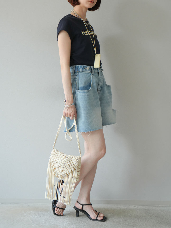 【預購】寬鬆半身牛仔褲/淺藍