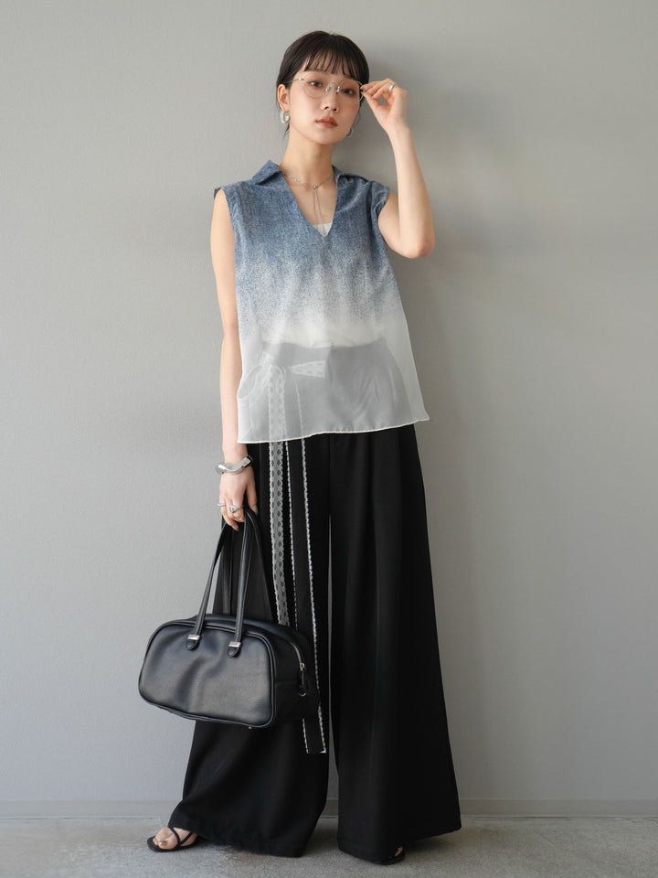 【預購】染色漸層船長襯衫/藍色