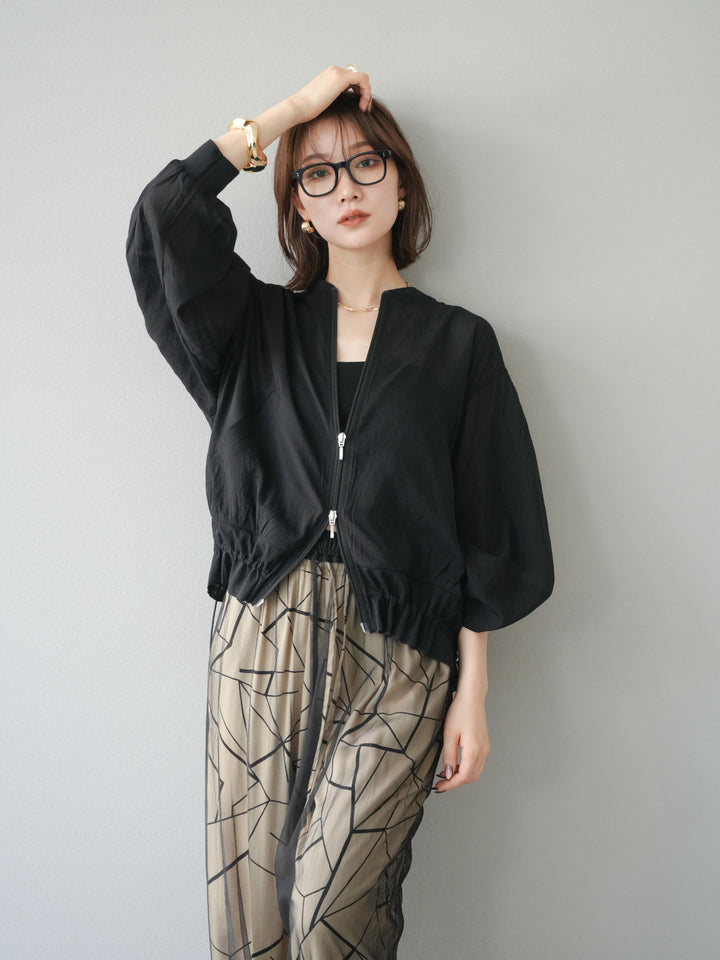 [預訂] Washer Sheer Blouson/黑色