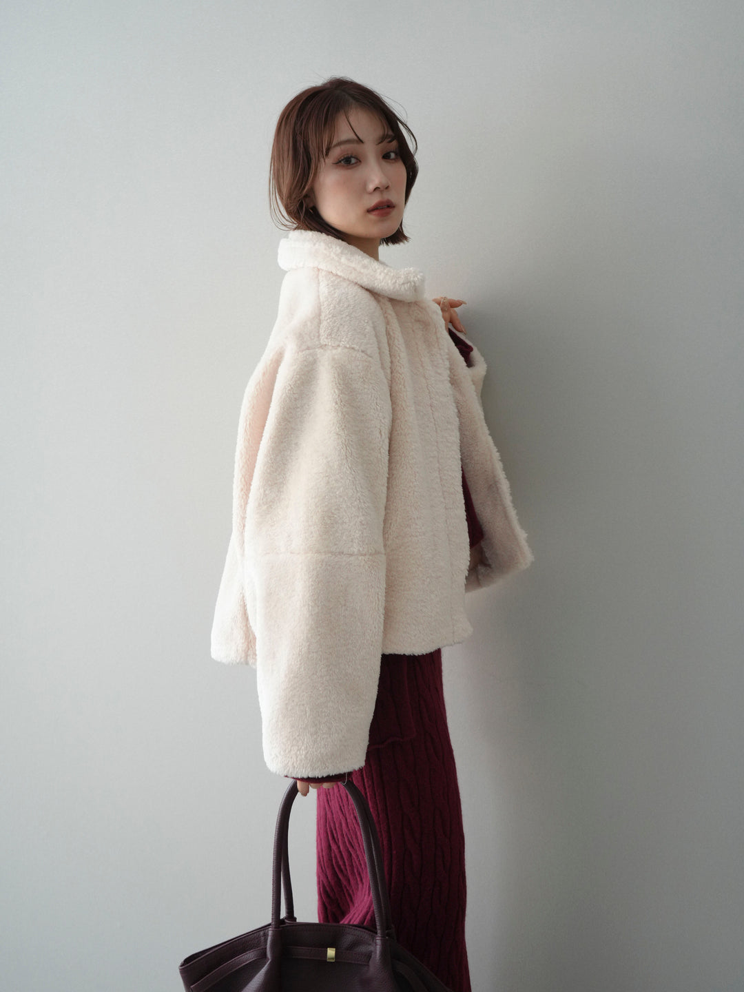 [SET]エコファーステンカラージャケット+選べるアクセセット(2set)