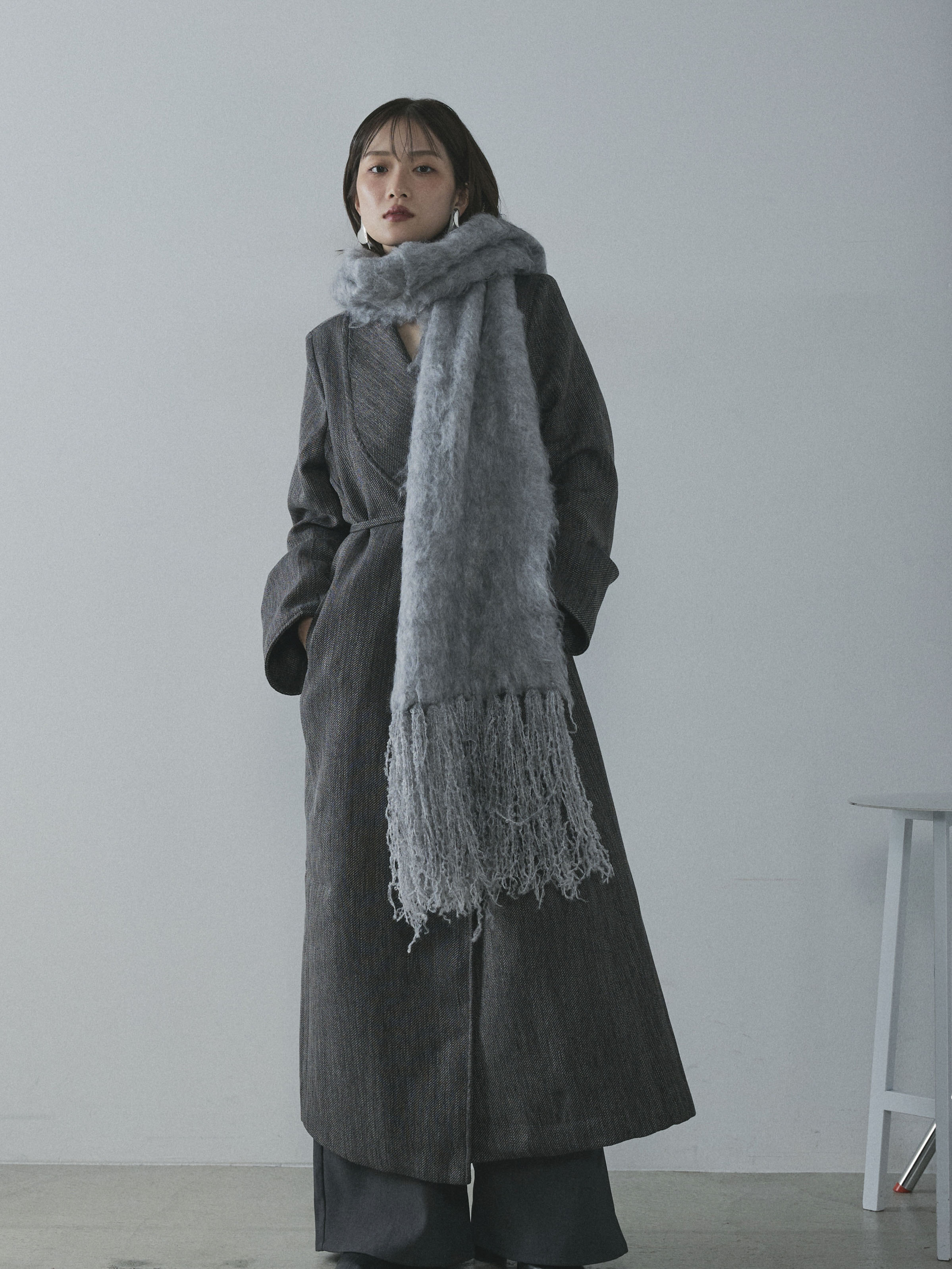 予約]ブークレシャギーニットマフラー/ gray – Lumier