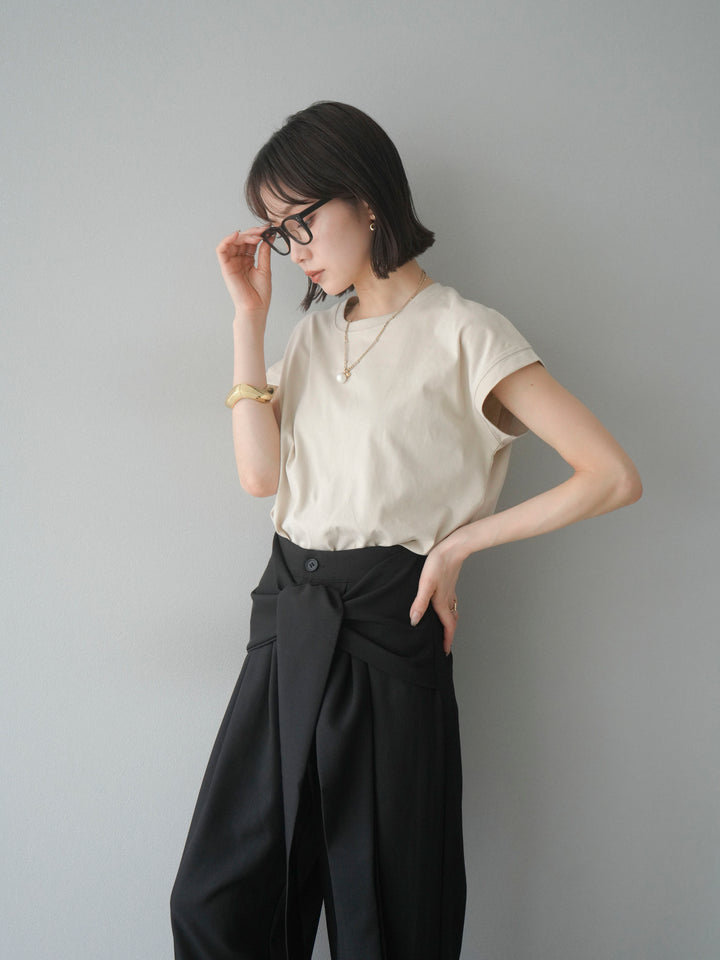 [予約]フレンチスリーブTシャツ/ベージュ　