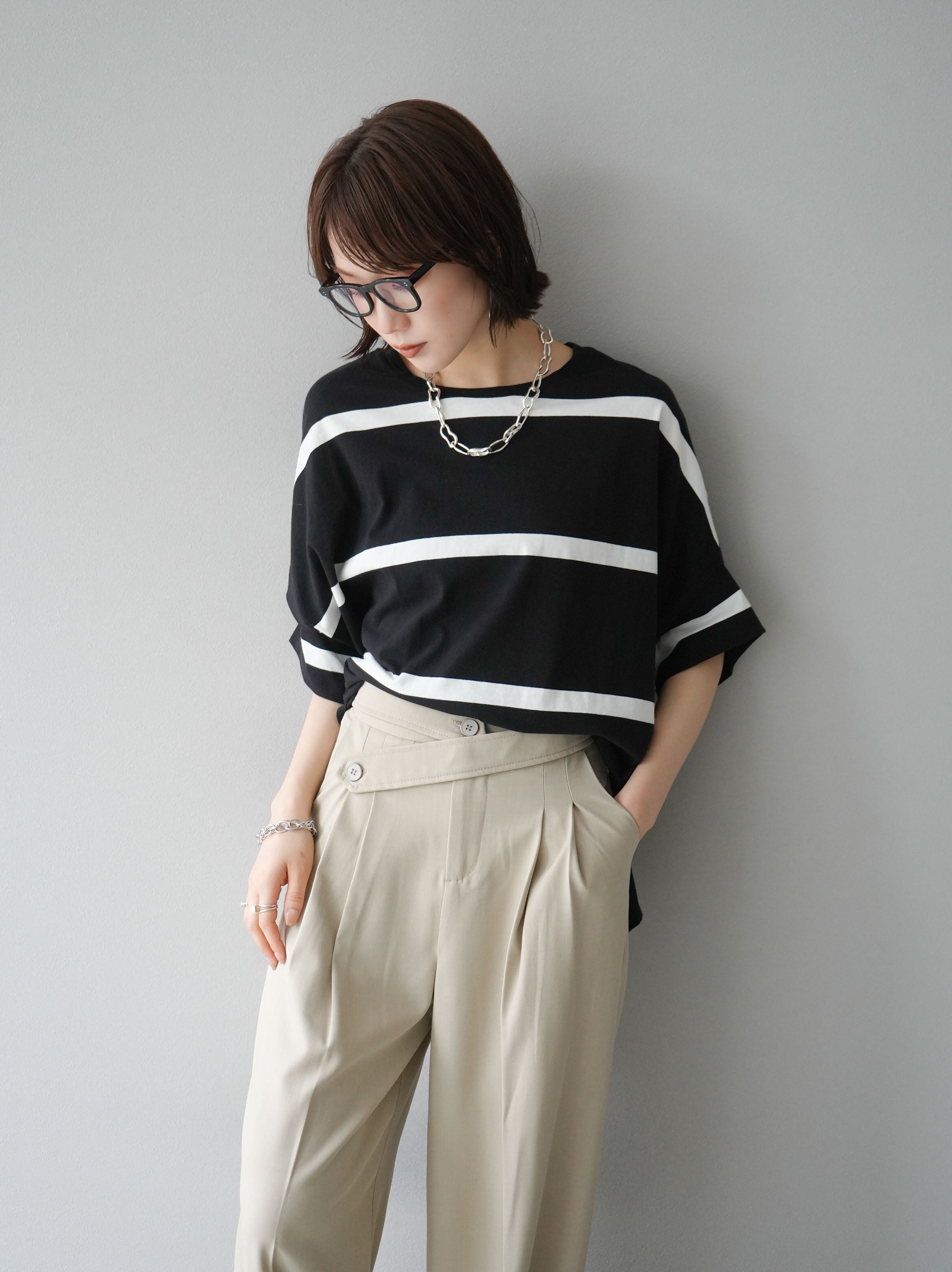 予約]ボーダードルマンビッグTシャツ/ブラック – Lumier