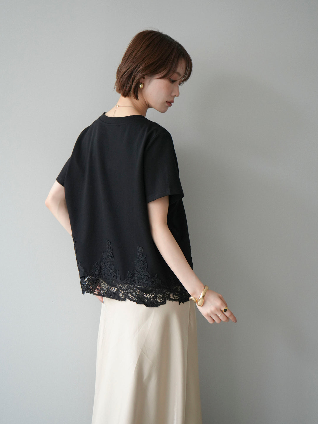 [予約]レースコンビボックスTEE/black