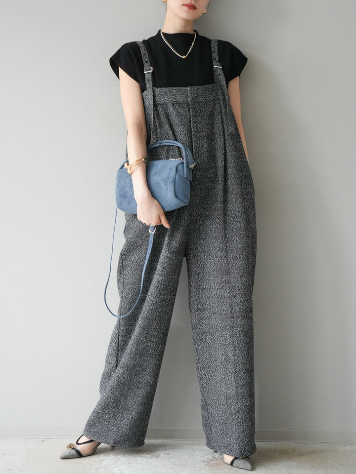 [予約]プチネックフレンチニットトップス/ブラック