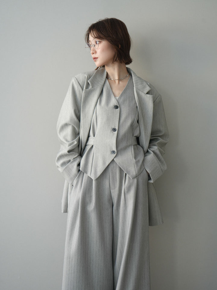 [予約]ダブルボタンヘリンボーンジャケット/lightgray