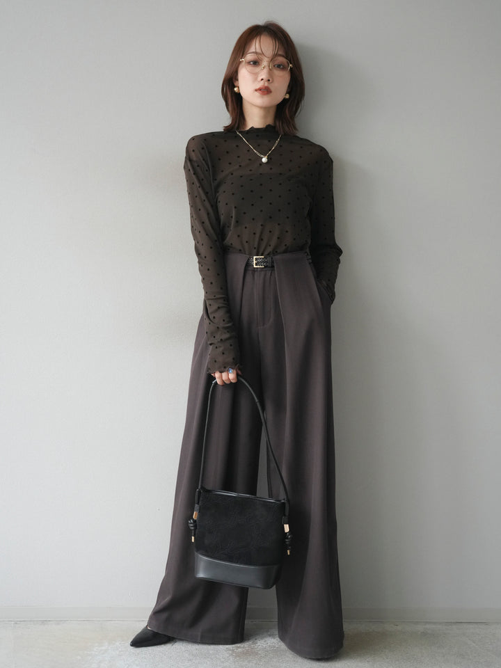 [予約]ドットシアートップス/brown