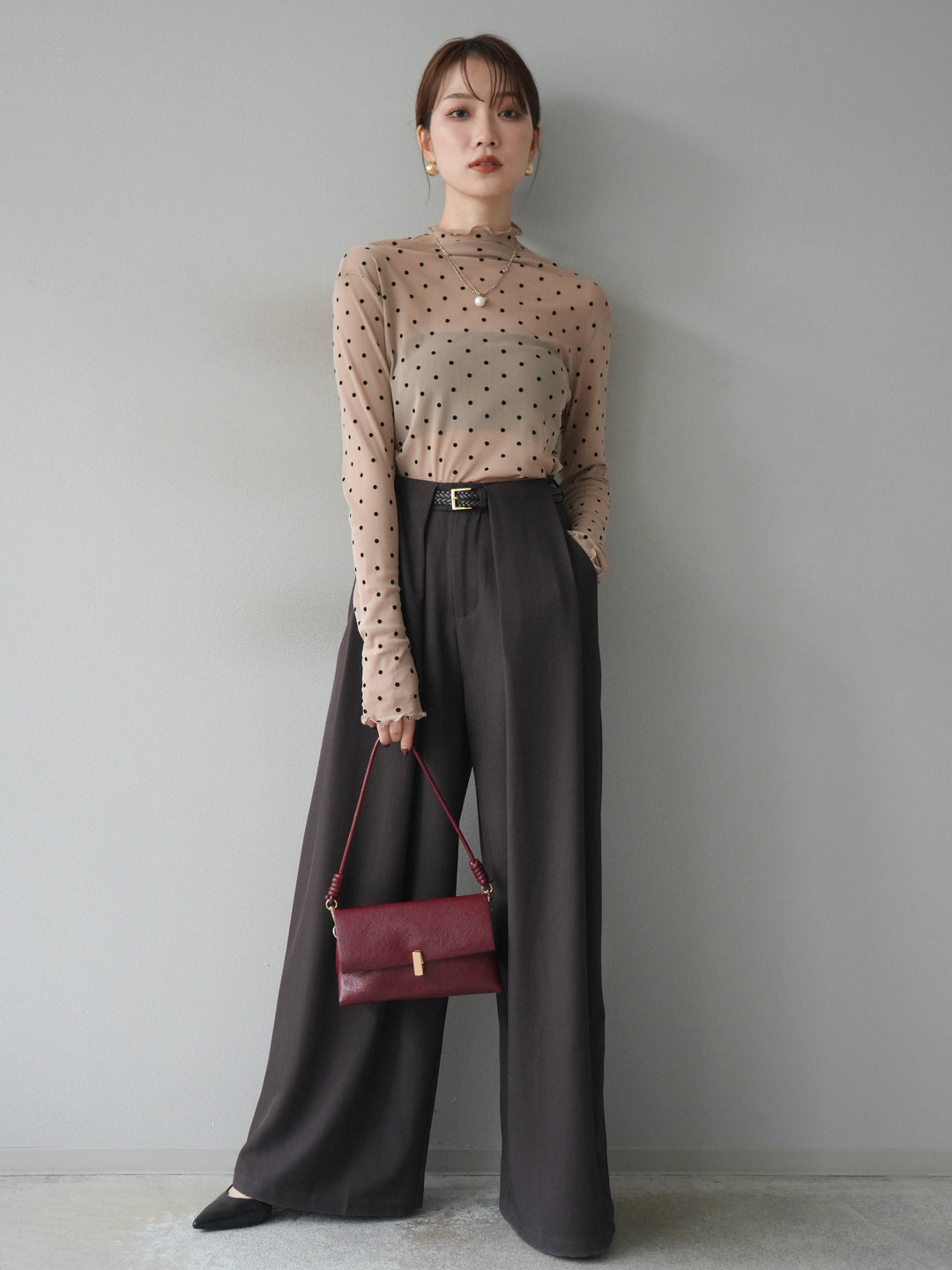 [予約]ドットシアートップス/beige