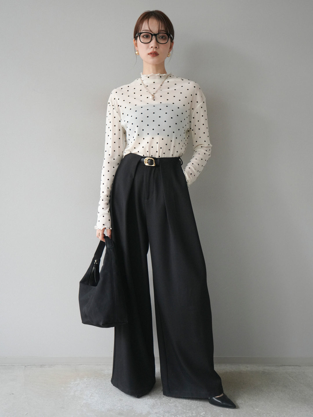 [予約]ドットシアートップス/ivory