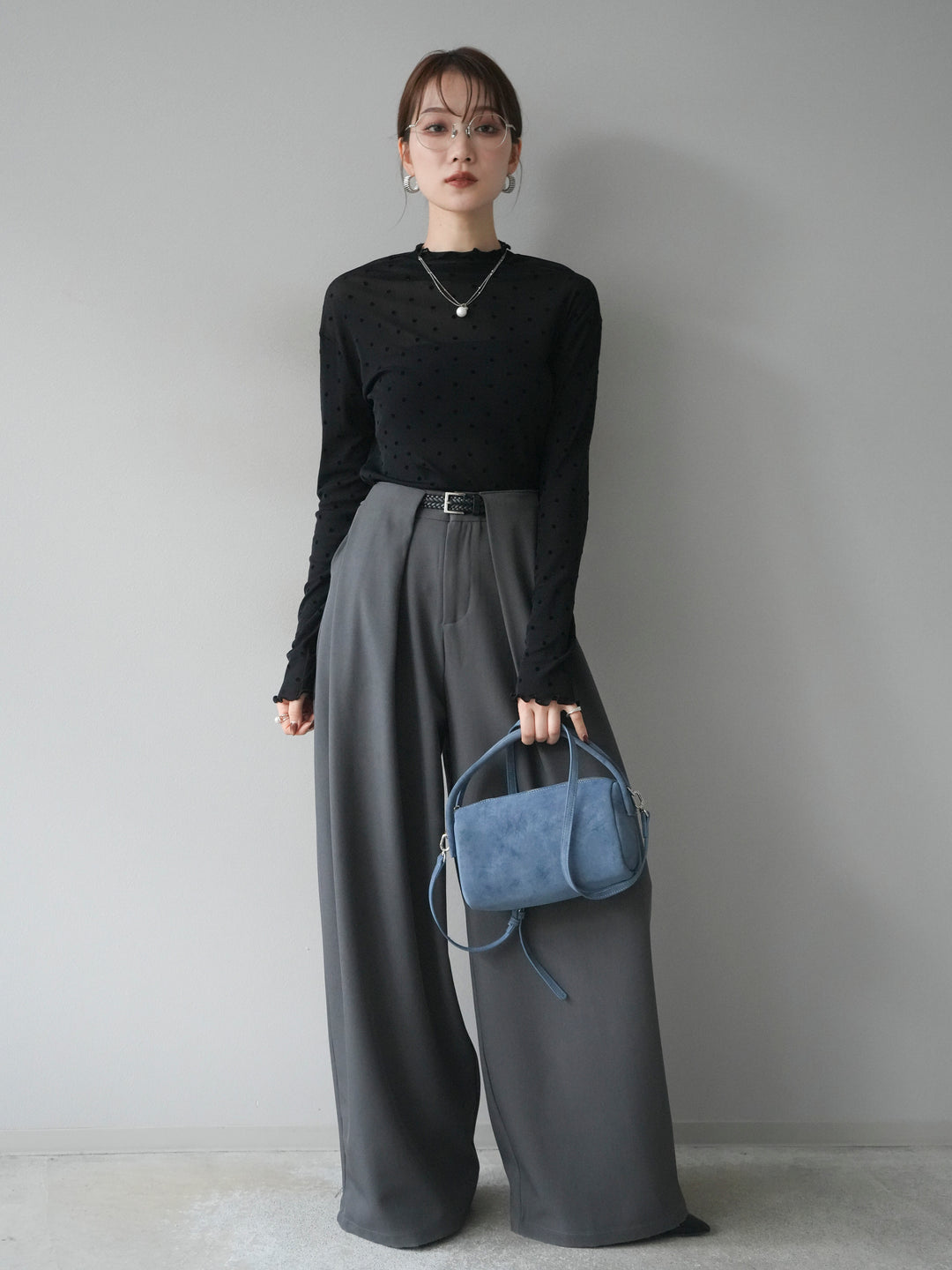 [予約]ドットシアートップス/black