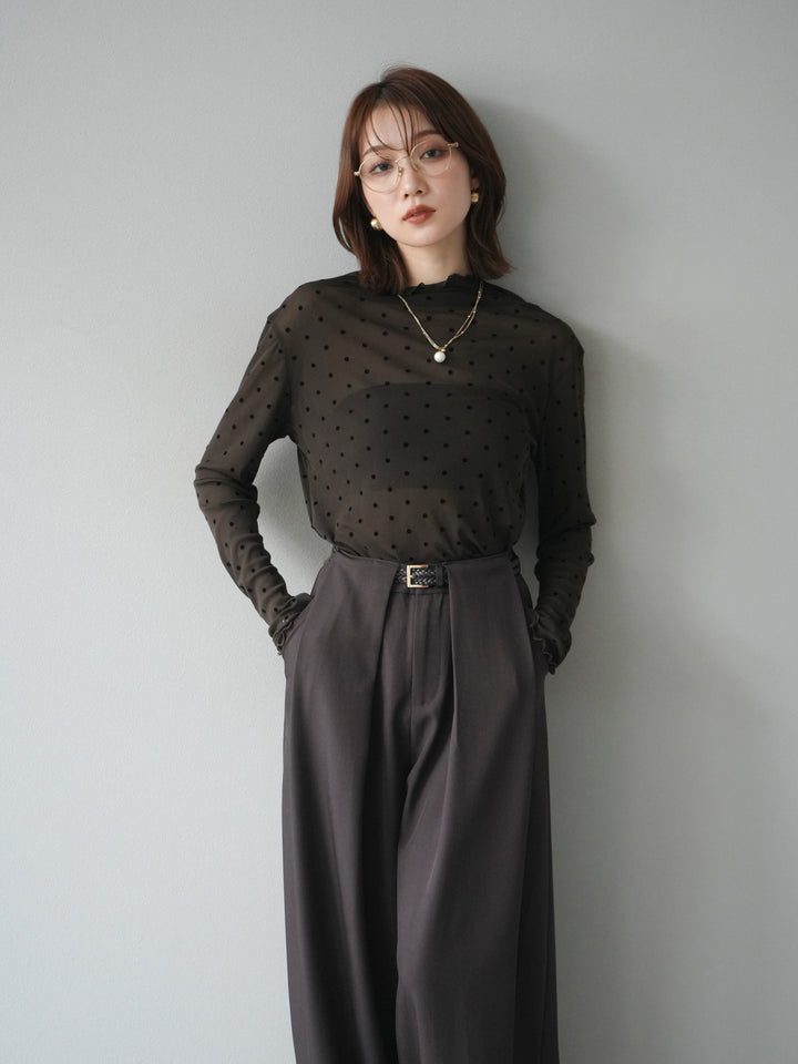 [予約]ドットシアートップス/brown