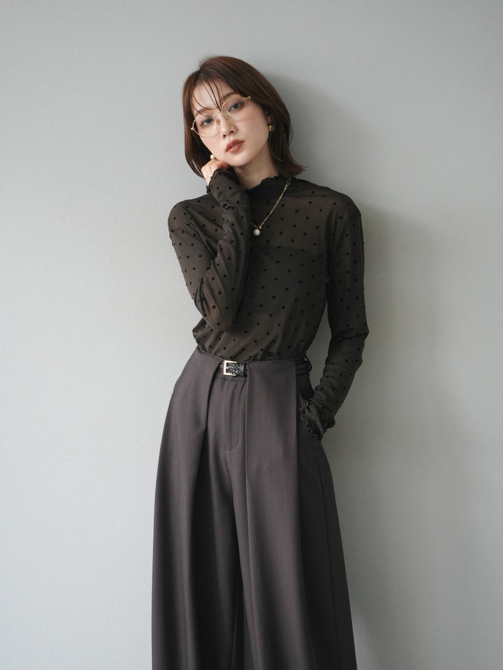 [予約]ドットシアートップス/brown