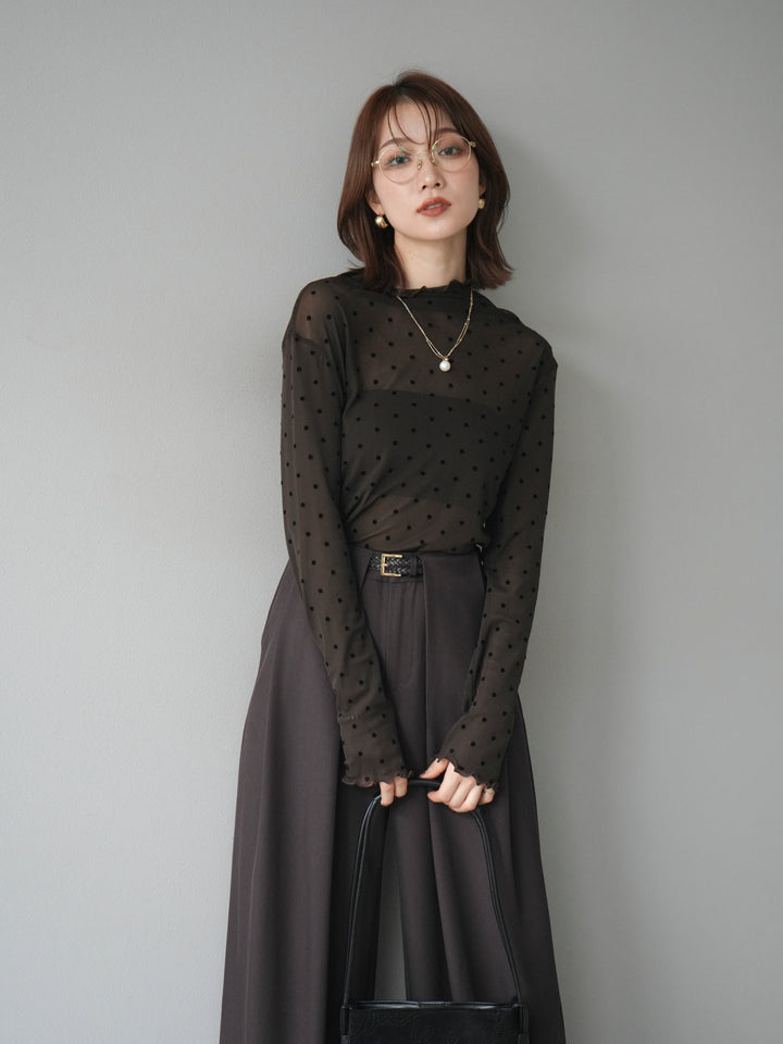 [予約]ドットシアートップス/brown