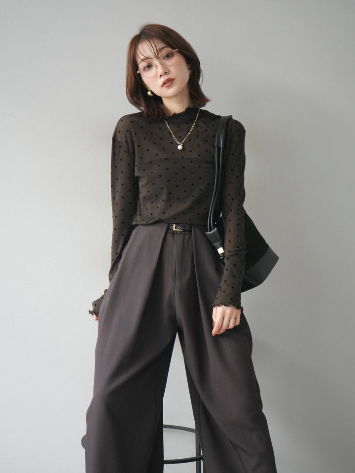 [予約]ドットシアートップス/brown