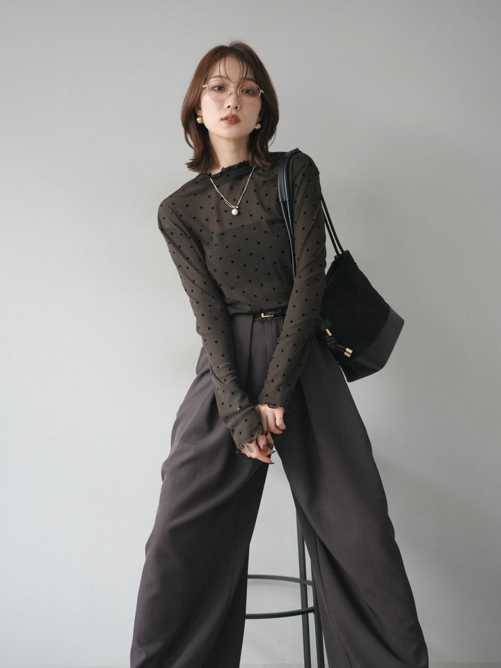 [予約]ドットシアートップス/brown