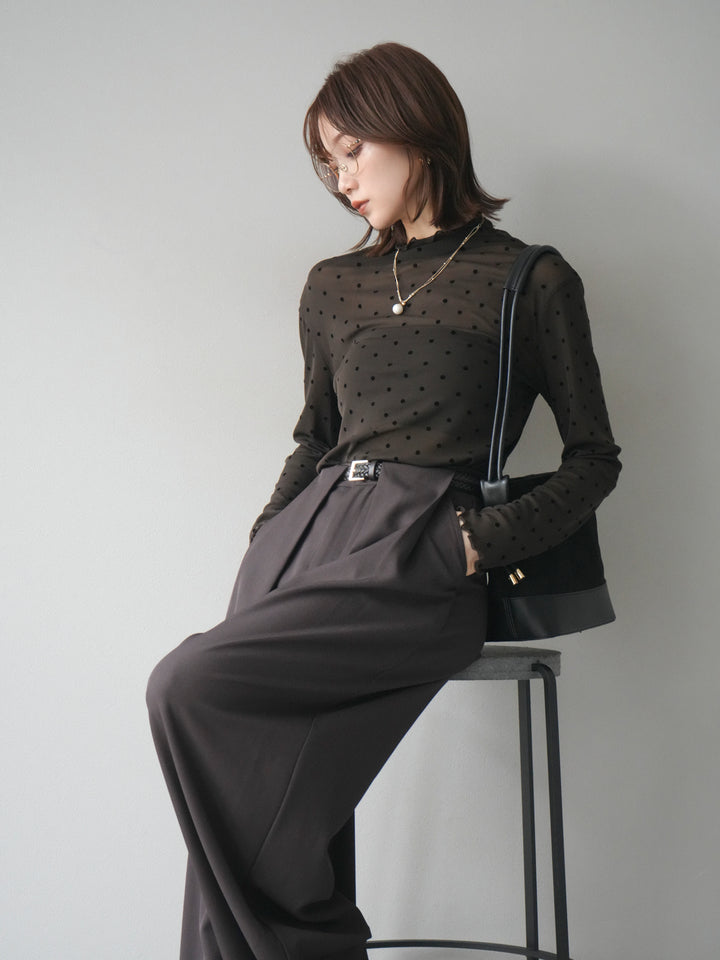 [予約]ドットシアートップス/brown