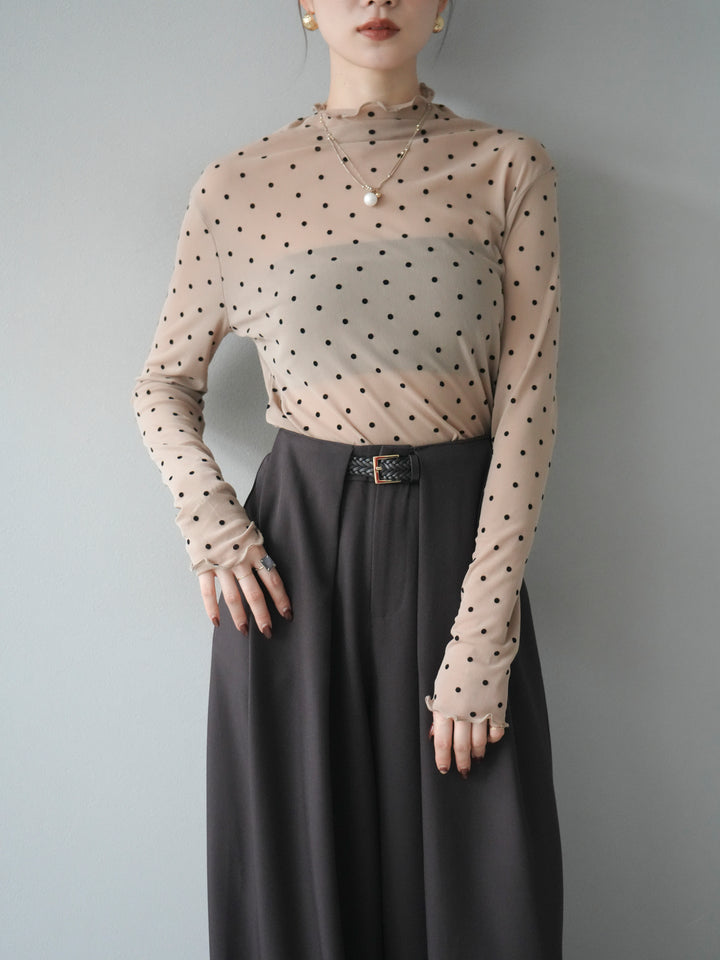 [予約]ドットシアートップス/beige