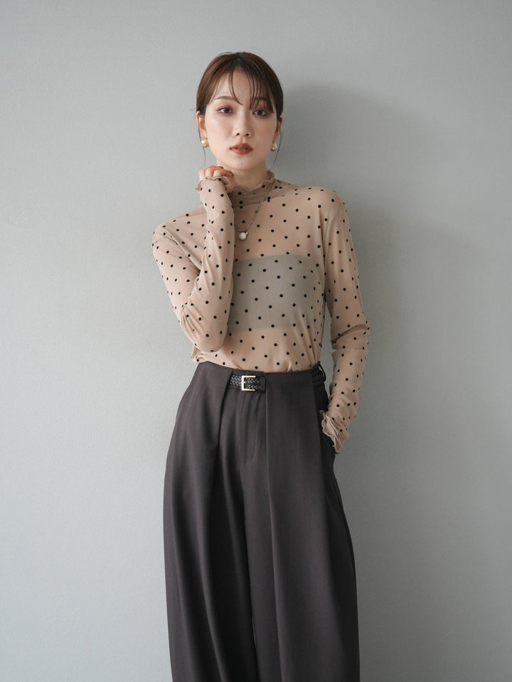 [予約]ドットシアートップス/beige