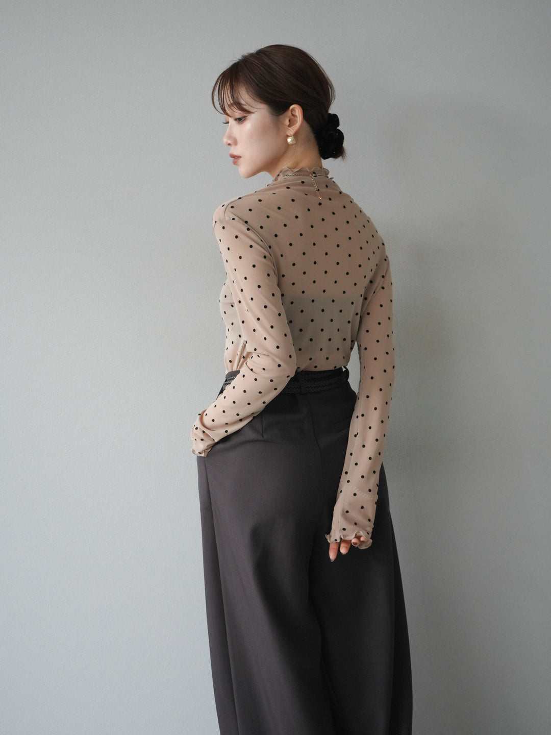 [予約]ドットシアートップス/beige