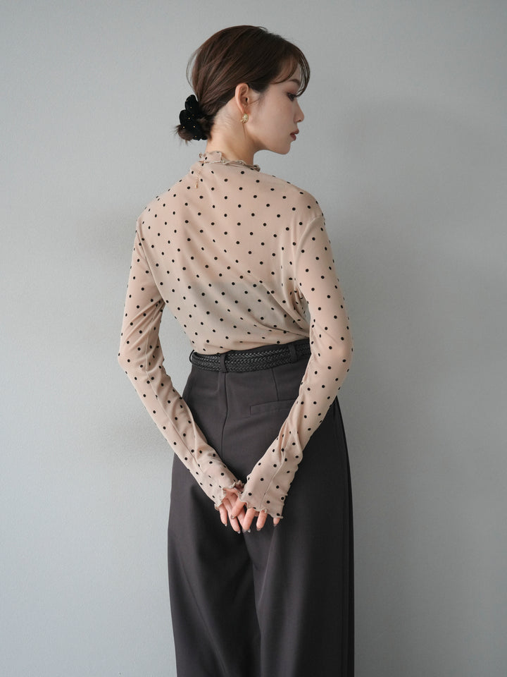 [予約]ドットシアートップス/beige