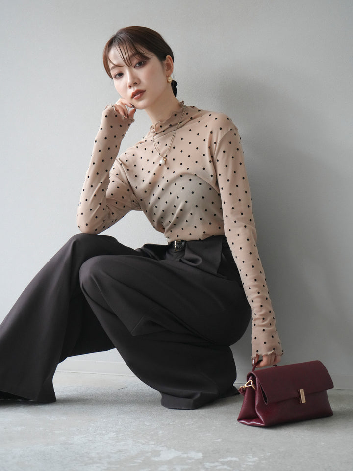 [予約]ドットシアートップス/beige