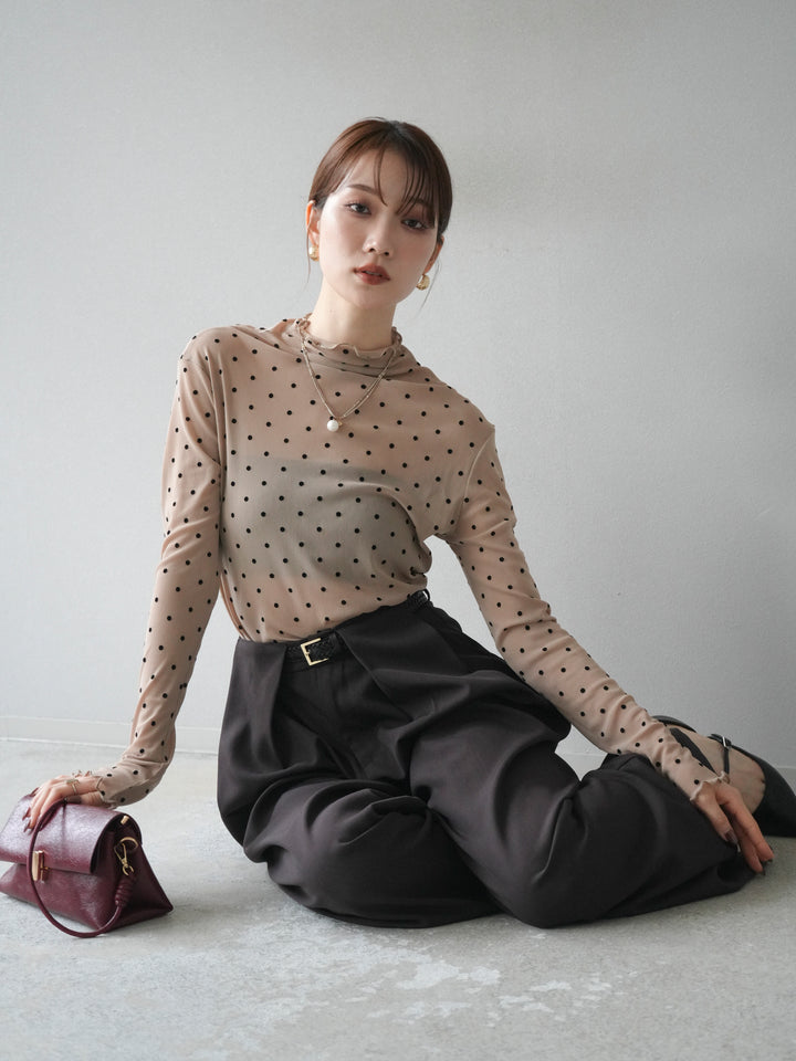 [予約]ドットシアートップス/beige