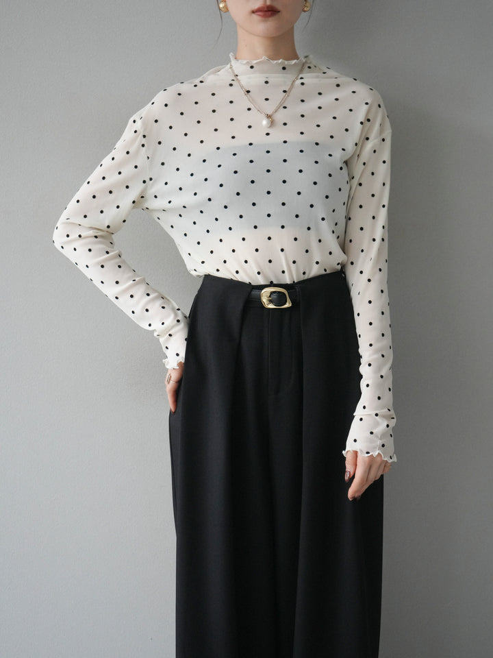 [予約]ドットシアートップス/ivory