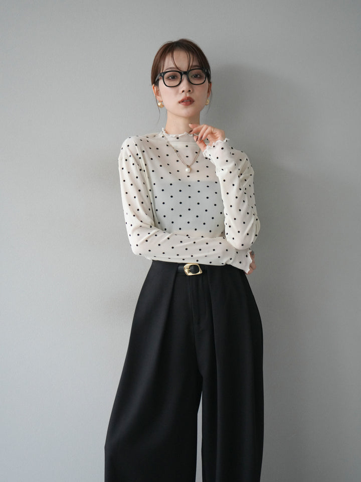 [予約]ドットシアートップス/ivory