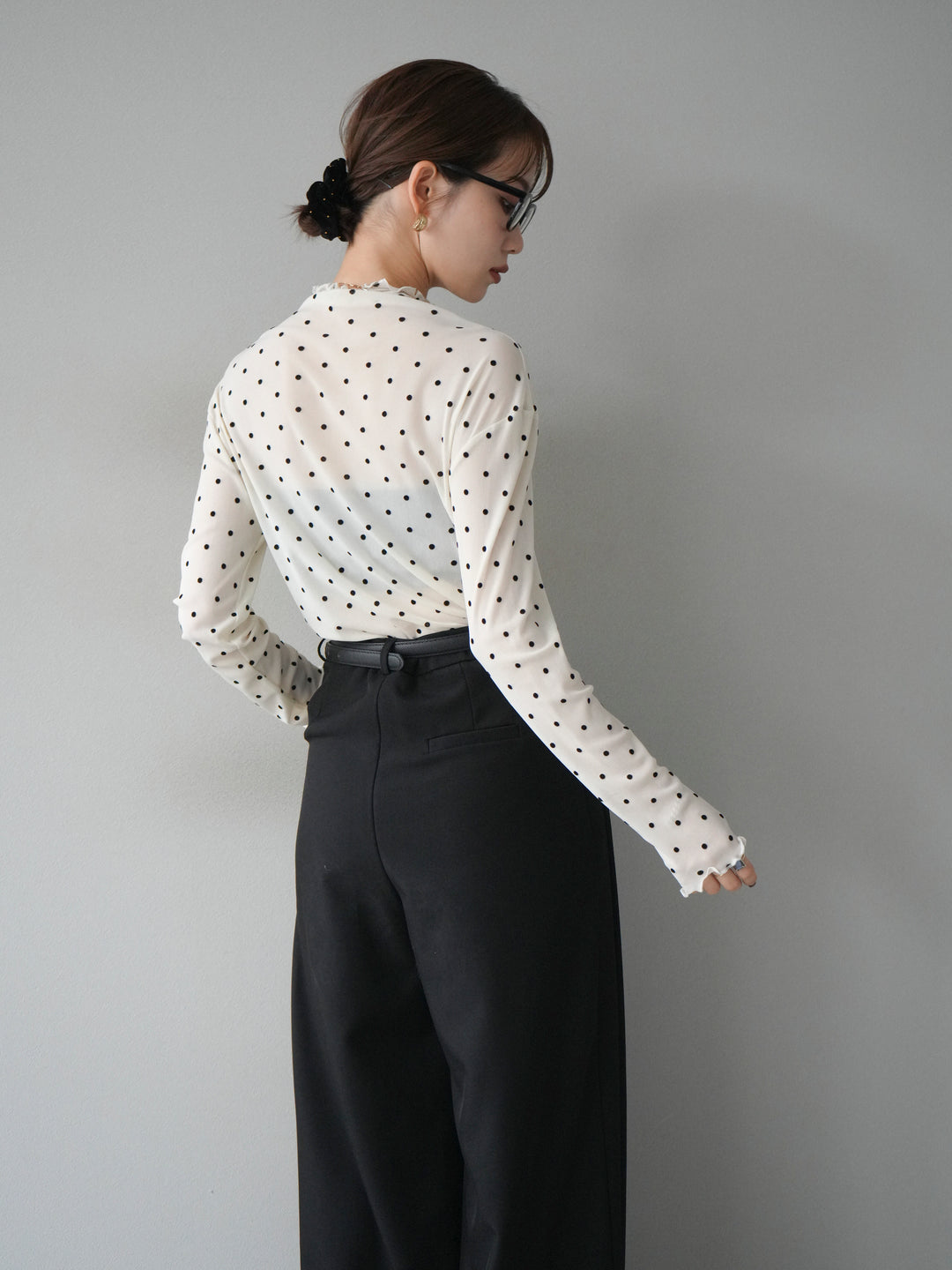 [予約]ドットシアートップス/ivory