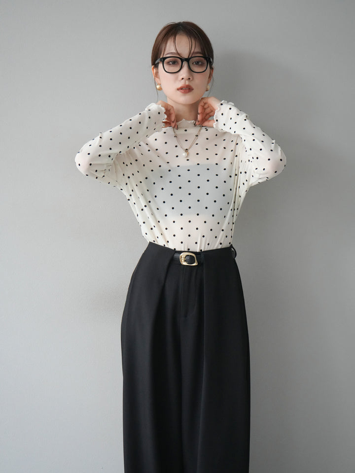 [予約]ドットシアートップス/ivory