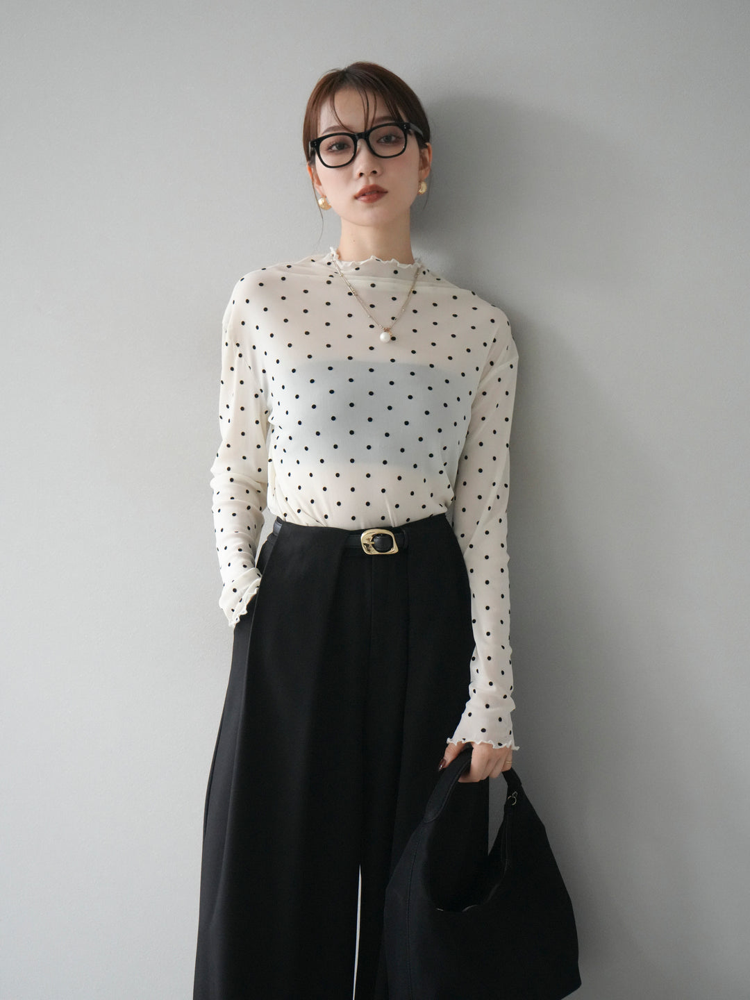 [予約]ドットシアートップス/ivory