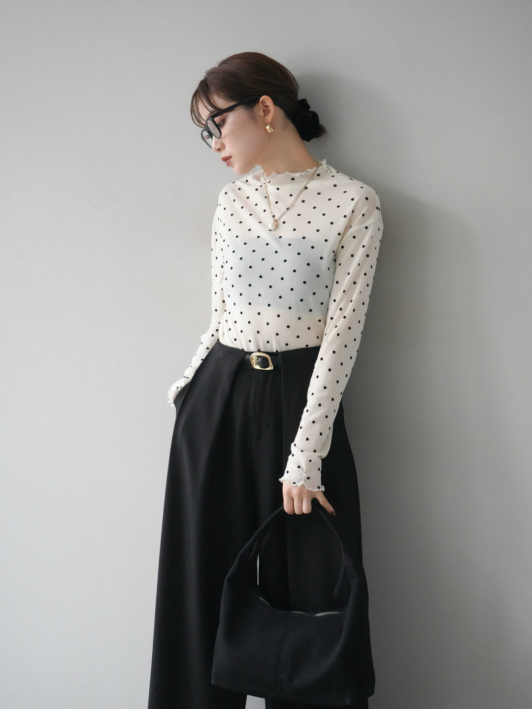 [予約]ドットシアートップス/ivory