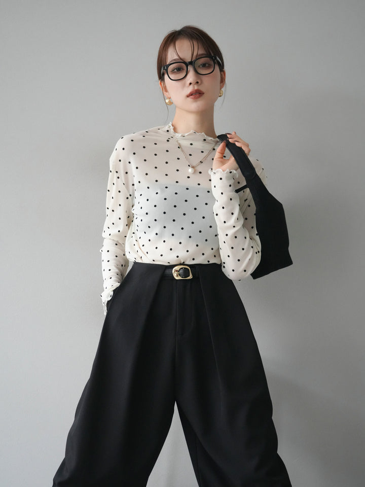 [予約]ドットシアートップス/ivory