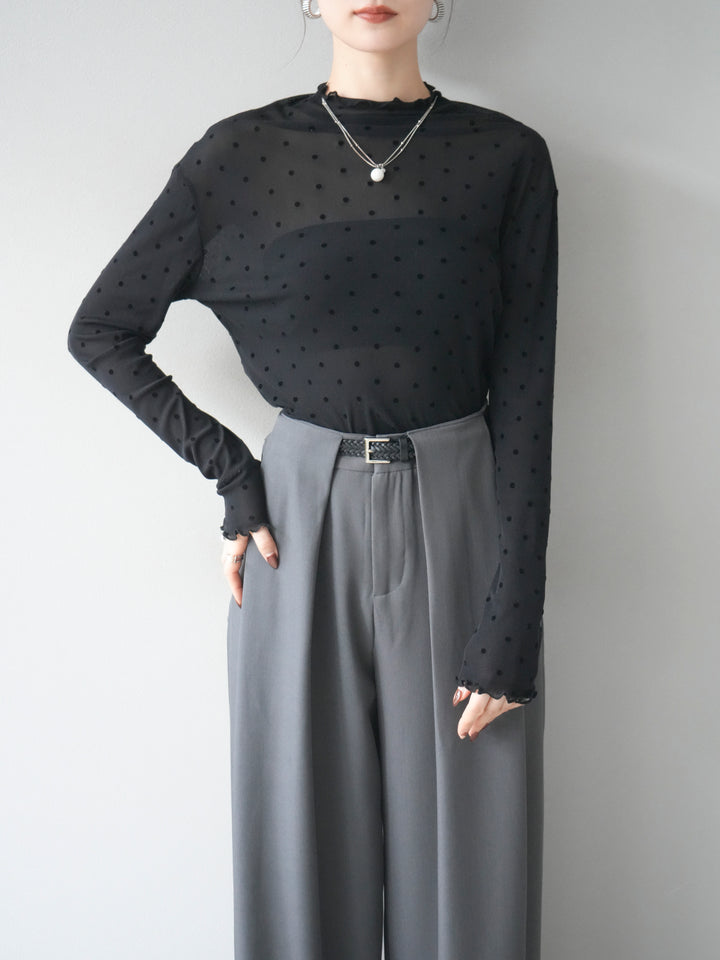 [予約]ドットシアートップス/black