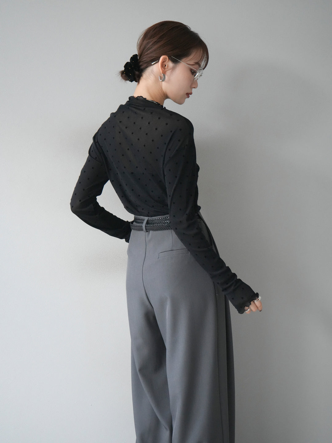 [予約]ドットシアートップス/black