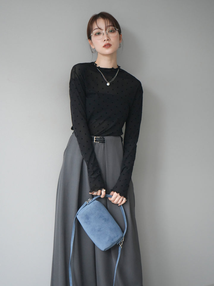 [予約]ドットシアートップス/black