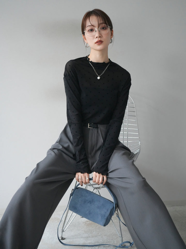 [予約]ドットシアートップス/black