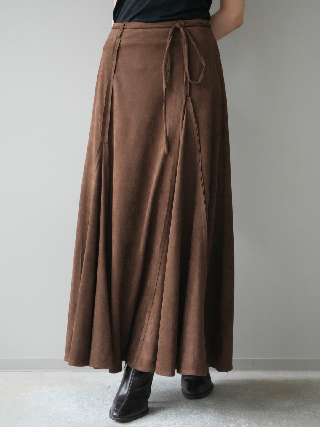[予約]スエードマーメイドスカート/brown