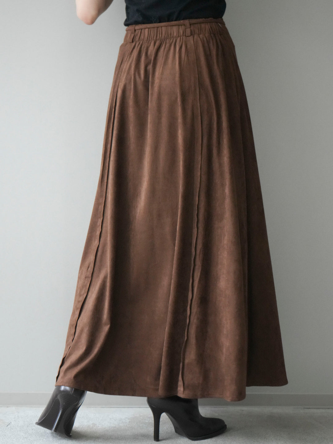 [予約]スエードマーメイドスカート/brown