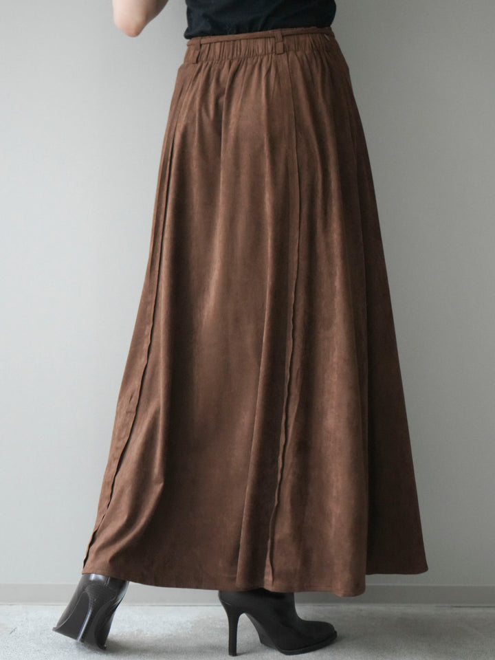 [予約]スエードマーメイドスカート/brown