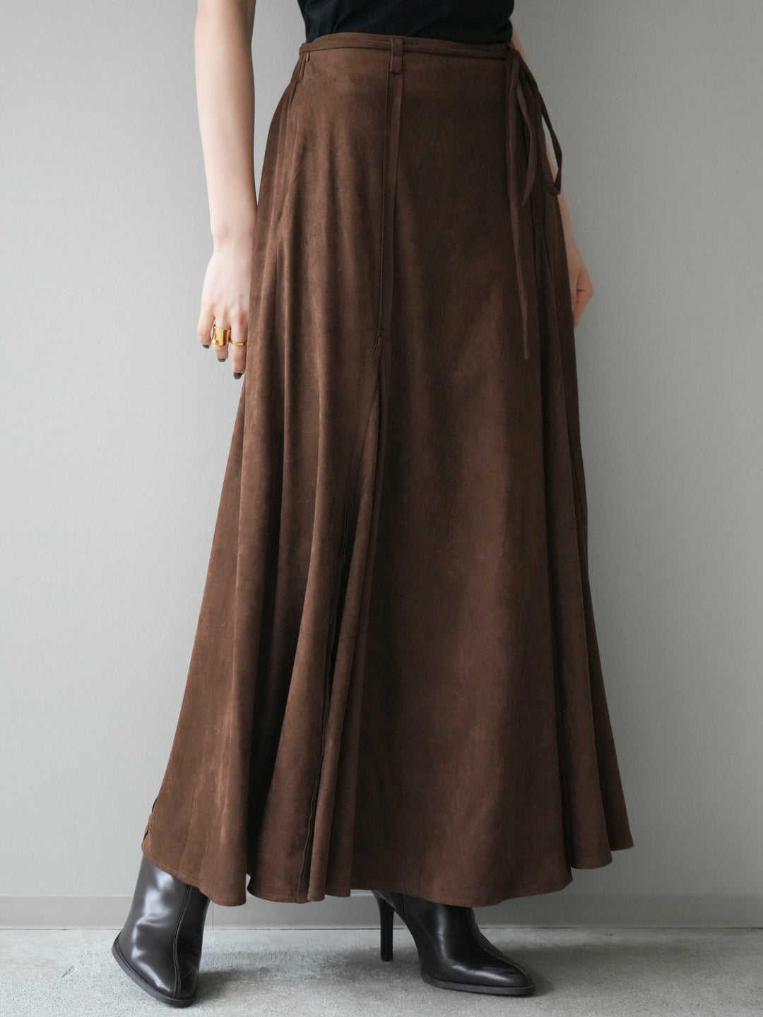 [予約]スエードマーメイドスカート/brown