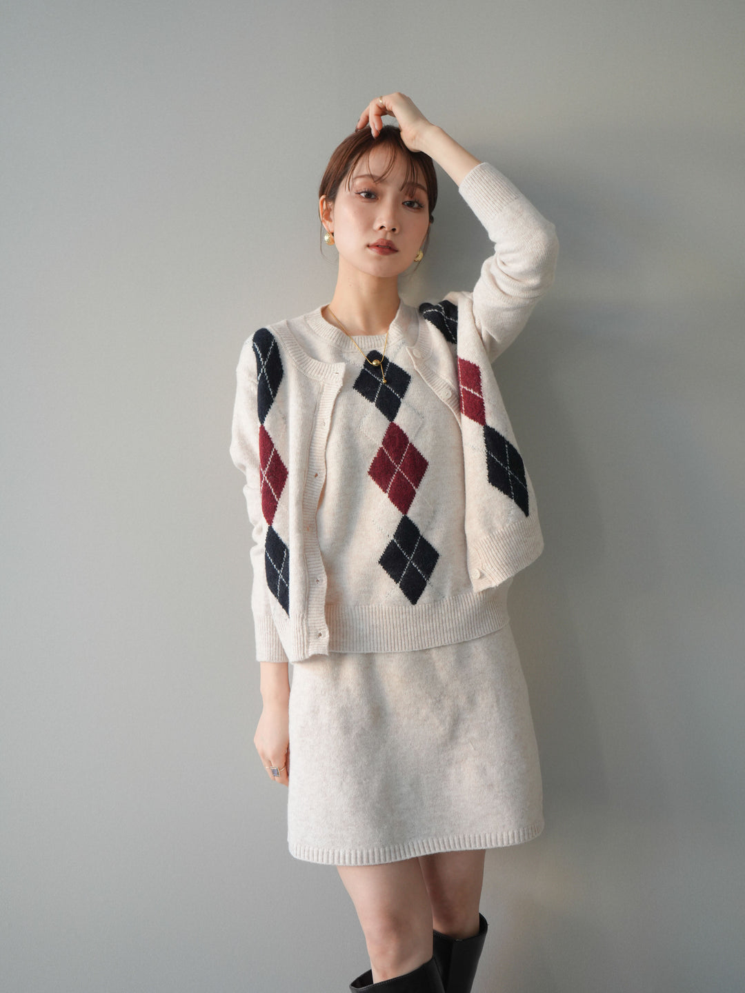 [SET]アーガイル柄3ピースSET UP(2set)