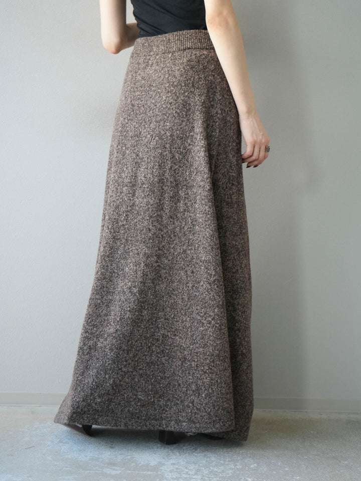 [予約]ミックスヤーンニットスカート/ブラウン