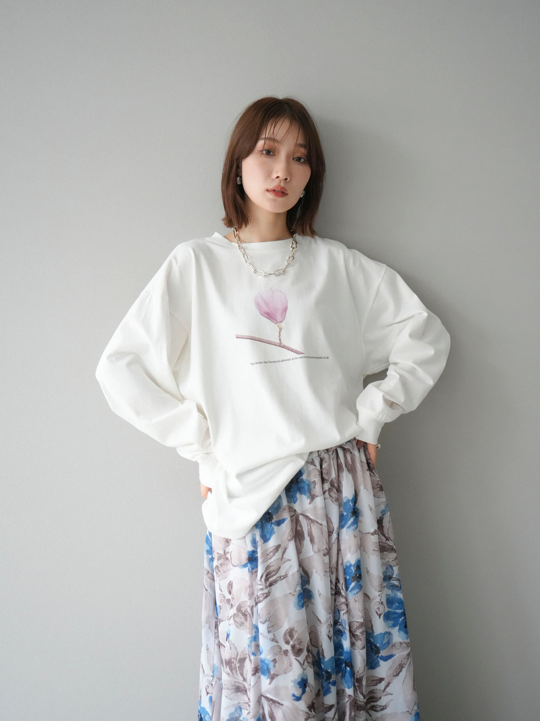 [予約]フラワーフォトプリントBIGロンT /オフ3