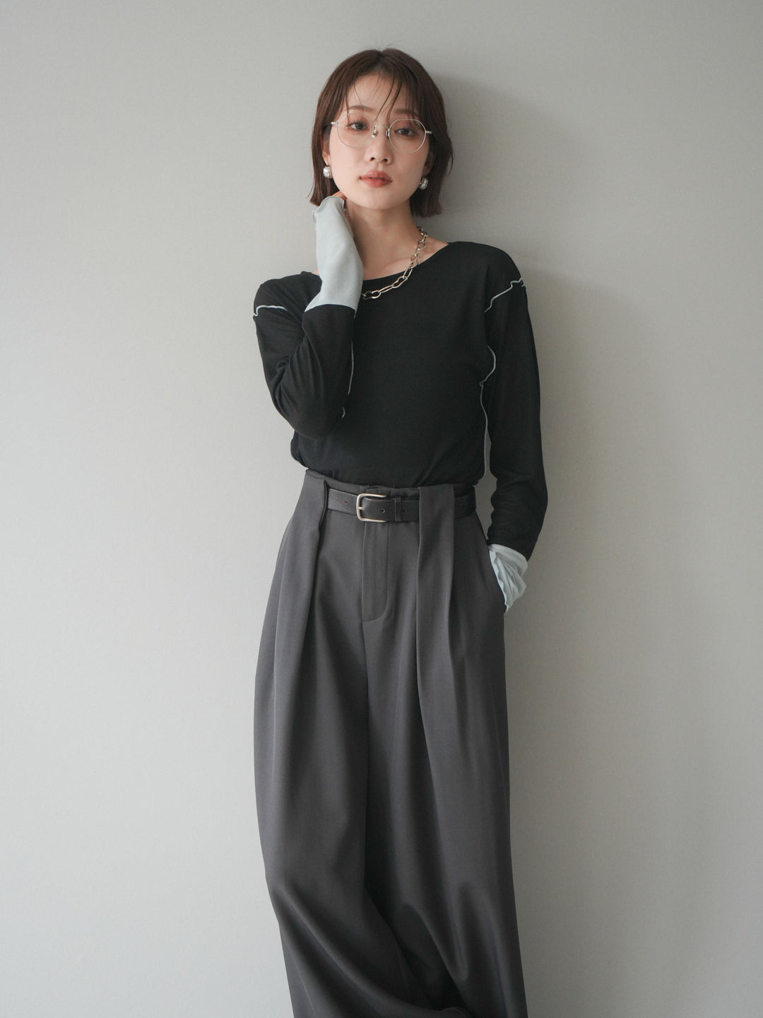 [SET]配色メロウトップス+配色メロウトップス(2set)