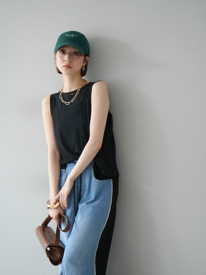 [予約]アイスタッチ2WAYデザインキャミタンク/ブラック